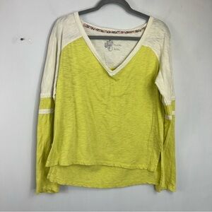 Pilcro Anthropologie Size Small Oversized V-Neck Varsity Slub Tee Shirt TT12